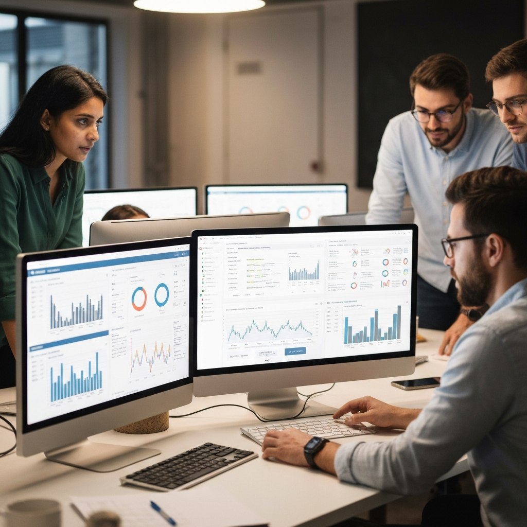 Équipe professionnelle utilisant RankerFox et découvrant le fonctionnement du groupbuy SEO