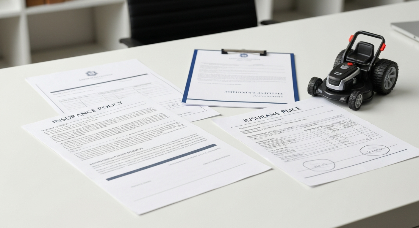 Documents d'assurance responsabilité civile obligatoire pour l'utilisation sécurisée d'une tondeuse radiocommandée