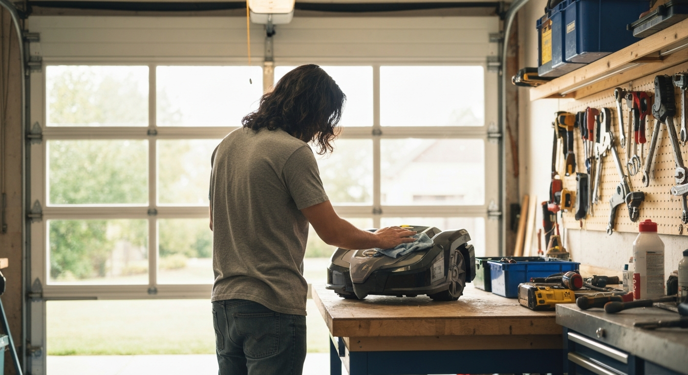 Préparation et nettoyage d'une tondeuse radiocommandée avant stockage hivernal, étapes essentielles pour stocker tondeuse radiocommandée hiver