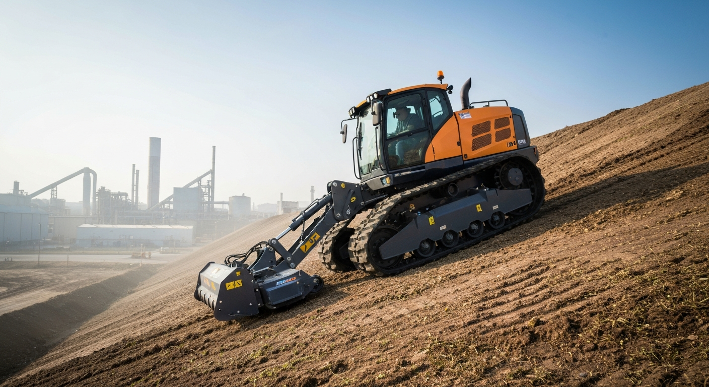 Technologies avancées d'une tondeuse télécommandée collectivité 2025 avec performances professionnelles sur pentes