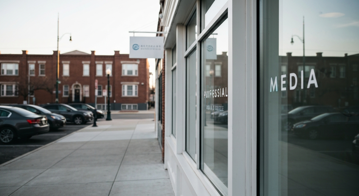 fondamentaux-generation-lead-entreprises-locales.png Vitrine d'entreprise locale moderne illustrant les fondamentaux de la génération de lead pour commerces de proximité