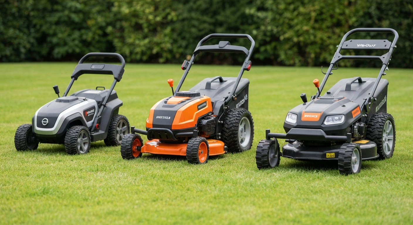 Sélection de tondeuses télécommandées pas cher alignées pour comparaison des modèles