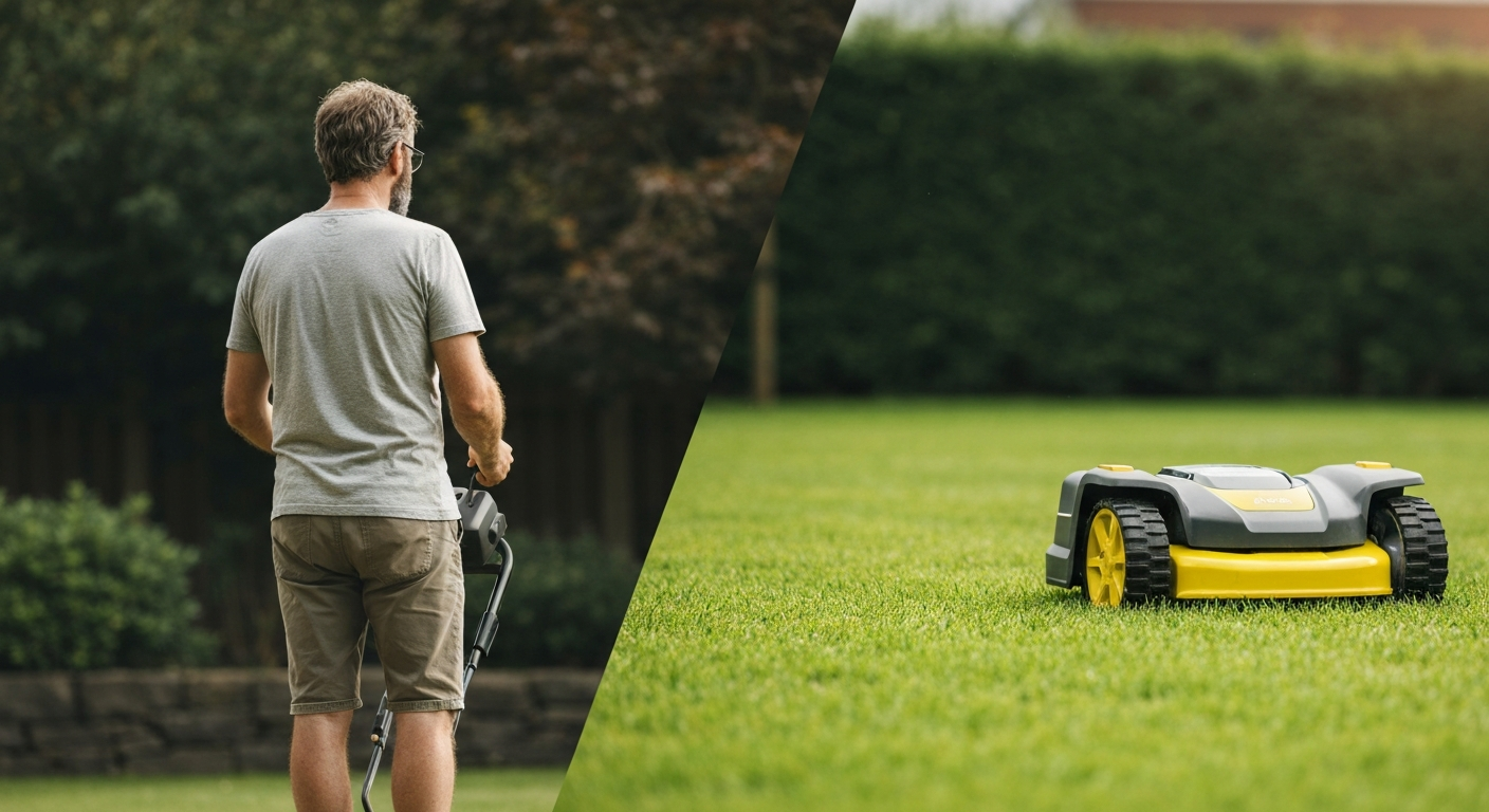 Fonctionnement distinct entre tondeuse télécommandée avec contrôle manuel et robot tondeuse autonome