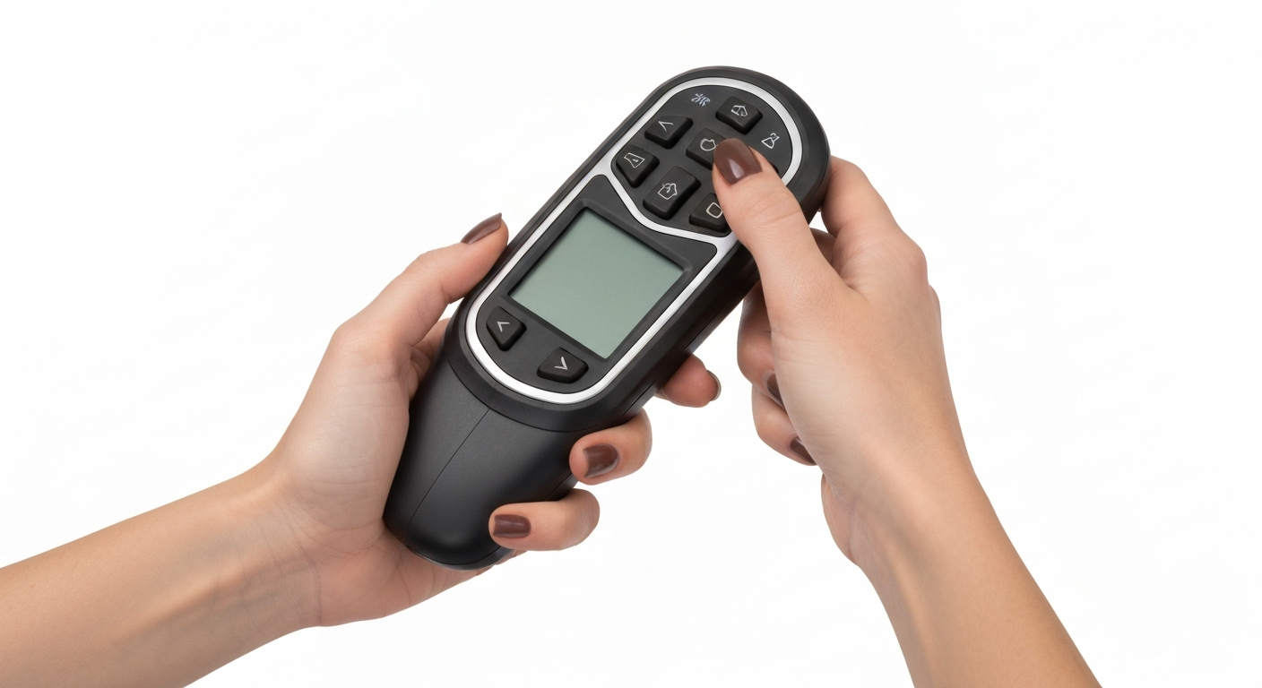 Télécommande ergonomique pour tondeuse avec boutons de contrôle et facilité d'utilisation au quotidien