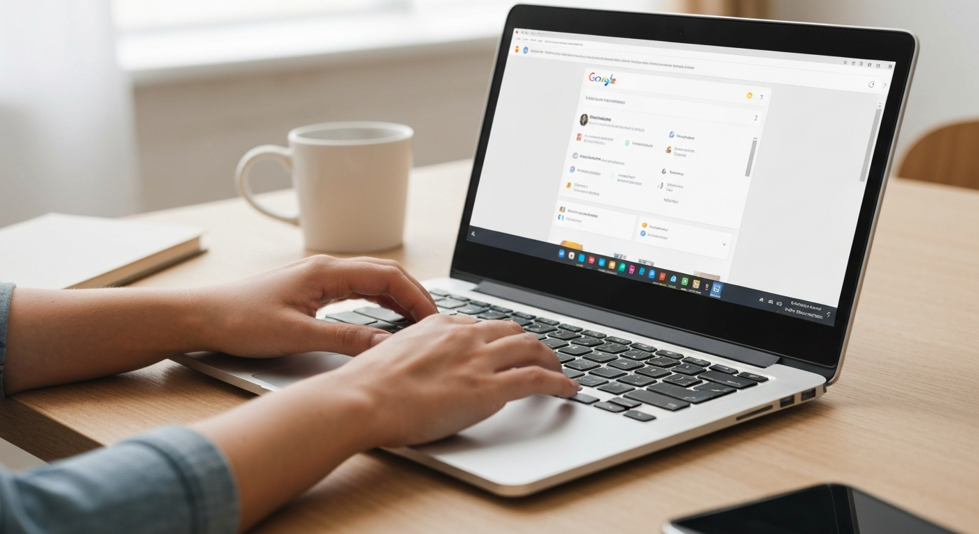Configuration d'une fiche Google My Business serrurier sur ordinateur portable pour validation du profil