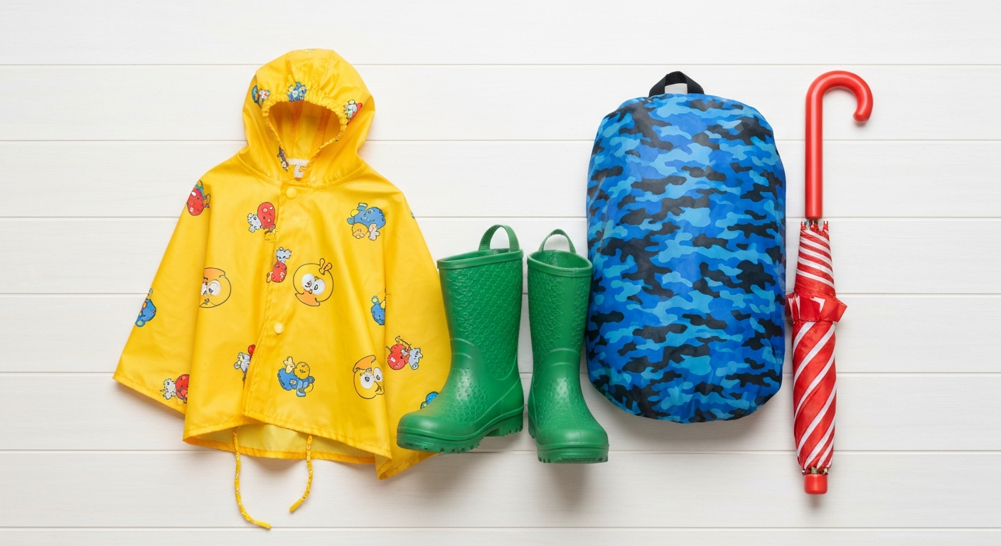 Équipement pluie indispensable pour enfants à Disneyland Paris : poncho, bottes et accessoires imperméables