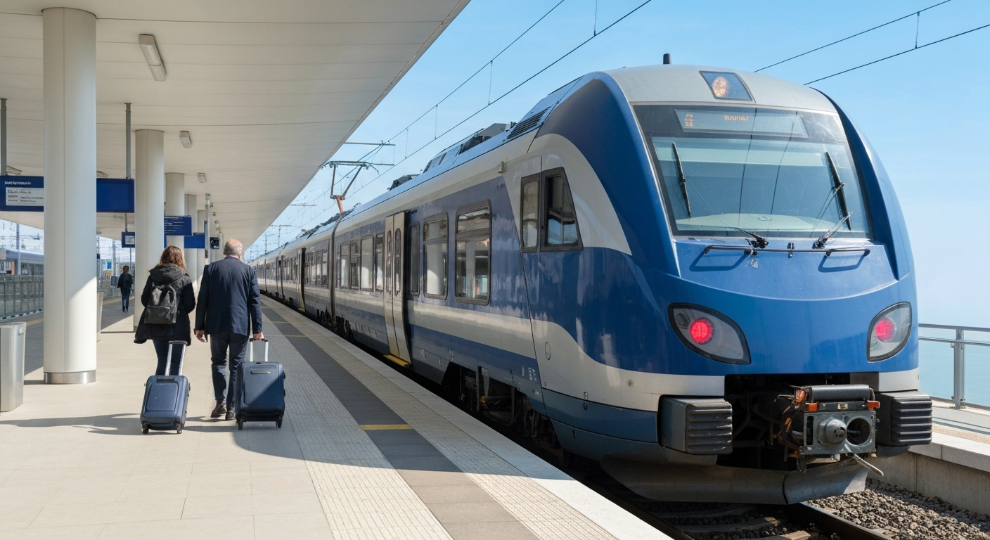 Arrivée en RER A à la gare de Marne-la-Vallée Chessy pour accéder à Disney Village Disneyland Paris